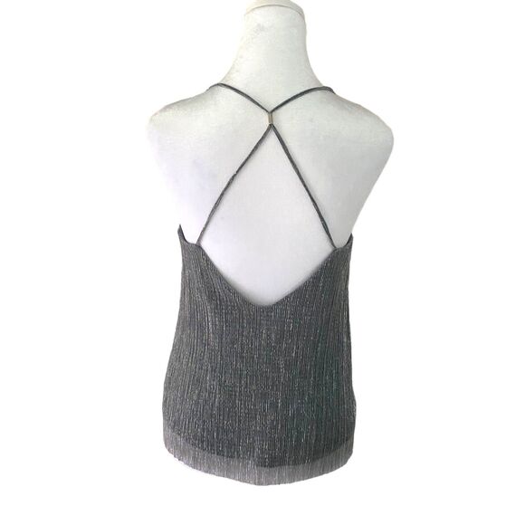 EXPRESS Women Top Cami Tank Silver and Black Tank Shimmer Sparkly Lined Small - Picture 5 of 14